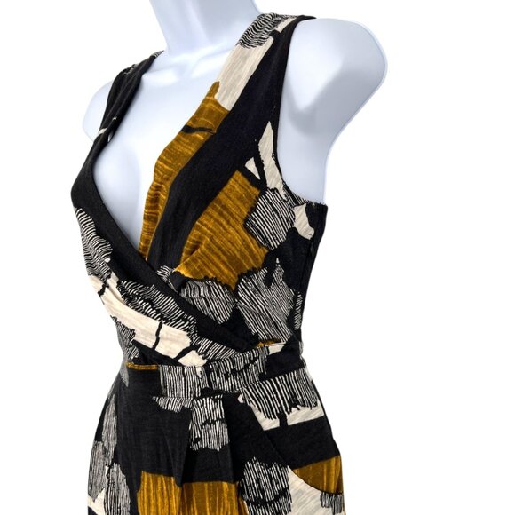 Deletta Anthropologie Abstract Print Sleeveless V-Neck Dress Size Small NWT - Picture 4 of 12